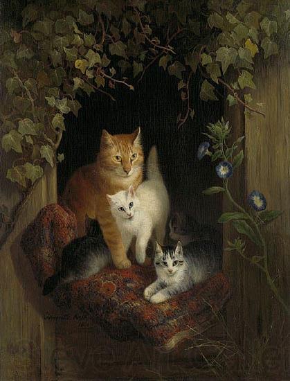 Henriette Ronner-Knip Cat with Kittens